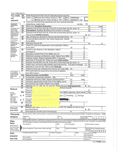 Tax Form Sticky Note Page 2